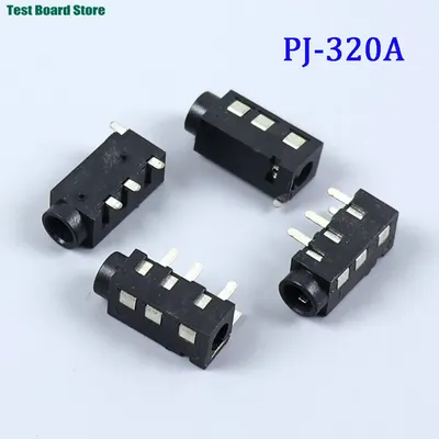 10/50/100Pcs 3.5 MM jack Female Audio Jack Connector 4 Pin DIP Headphone Jack Socket PJ320A Audio Interface Audio Jack