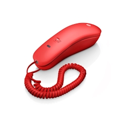 Motorola CT50 Rot Schnurtelefon, kompaktes Design, Mute, Wandhalterung, Ruftonregelung – Rot Image