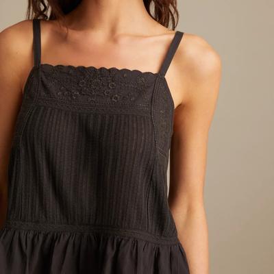 Lucky Brand Embroidered Cami - Women's Clothing Cami Camisoles Tank Top in Raven, Size S