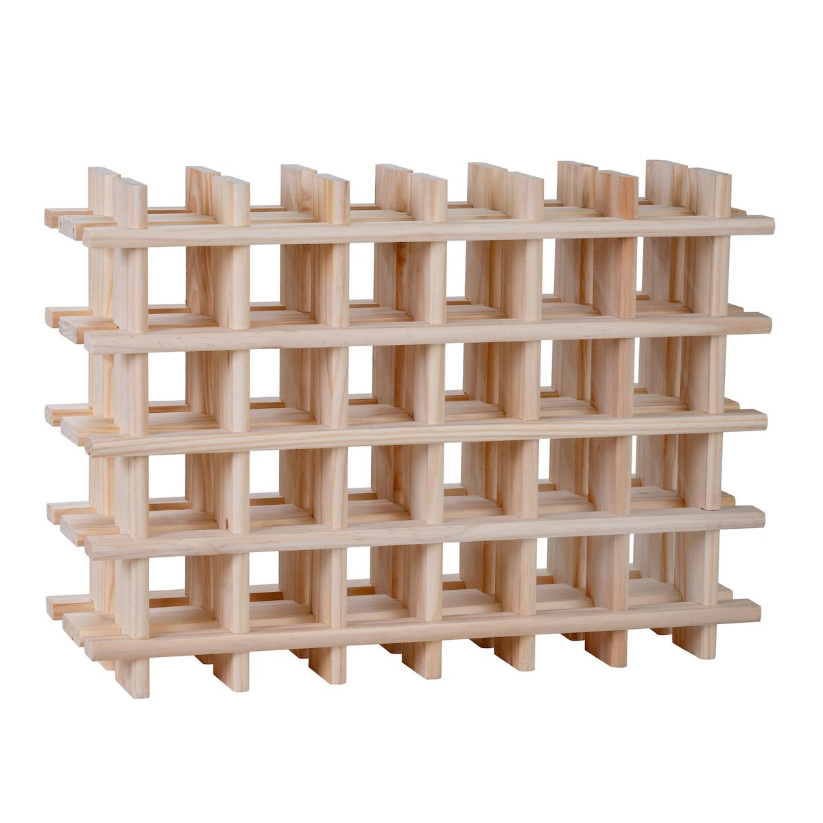 WellHome - Modulares Weinregal für 24 Flaschen aus Holz, 75,9 x 22 x 54,5 cm Image