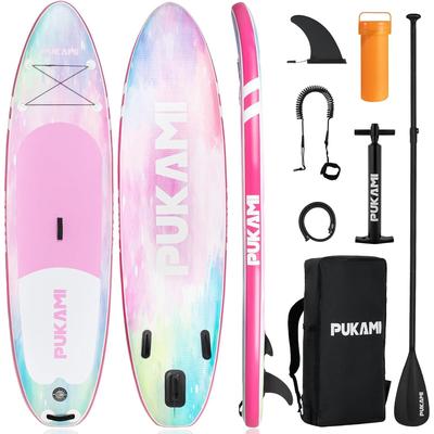 BOSSIN Inflatable Paddle Board for Adults,10.6' Stand Up Paddle Board with Premium SUP Accessories & Carry Bag,Paddle,Pump,Leash