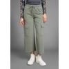 Cargohose KANGAROOS, Damen, Gr. 50, N-Gr, grün (khaki), Sweatware, Obermaterial: 95% Baumwolle, 5% Elasthan, unifarben, casual, bequem 7/8-Länge, Hosen, in Wide-Leg Form