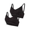 Bustier MAMALICIOUS "MLILJA FEED ME BRA NF 2-P A. NOOS", Damen, Gr. S, N-Gr, schwarz pack:schwarz, Jersey, Obermaterial: 73% Nylon, 20% Polyamid, 7% Elasthan, unifarben, modisch, normal, BHs, mit abnehmbarem Träger