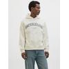 Kapuzensweatshirt JACK & JONES "JORALMERIA SWEAT HOOD", Herren, Gr. XS, weiß (antique weiß), angeraute Sweatware, Obermaterial: 100% Baumwolle, bedruckt, modisch, regular fit taillenbedeckt, ohne Ausschnitt, Langarm Rippbündchen, Sweatshirts, mit...
