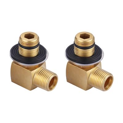 WOWOW 3/8 in. Male x 1/2 in. Female 90-Degree Connector Adapter (2 PCS)