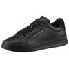 Sneaker TOMMY HILFIGER "TH COURT LTH DETAIL ESS", Herren, Gr. 46, schwarz (schwarz uni), Leder, Lederimitat, unifarben, sportlich, Schuhe, Freizeitschuh, Halbschuh, Schnürschuh mit seitlichem Logoschriftzug