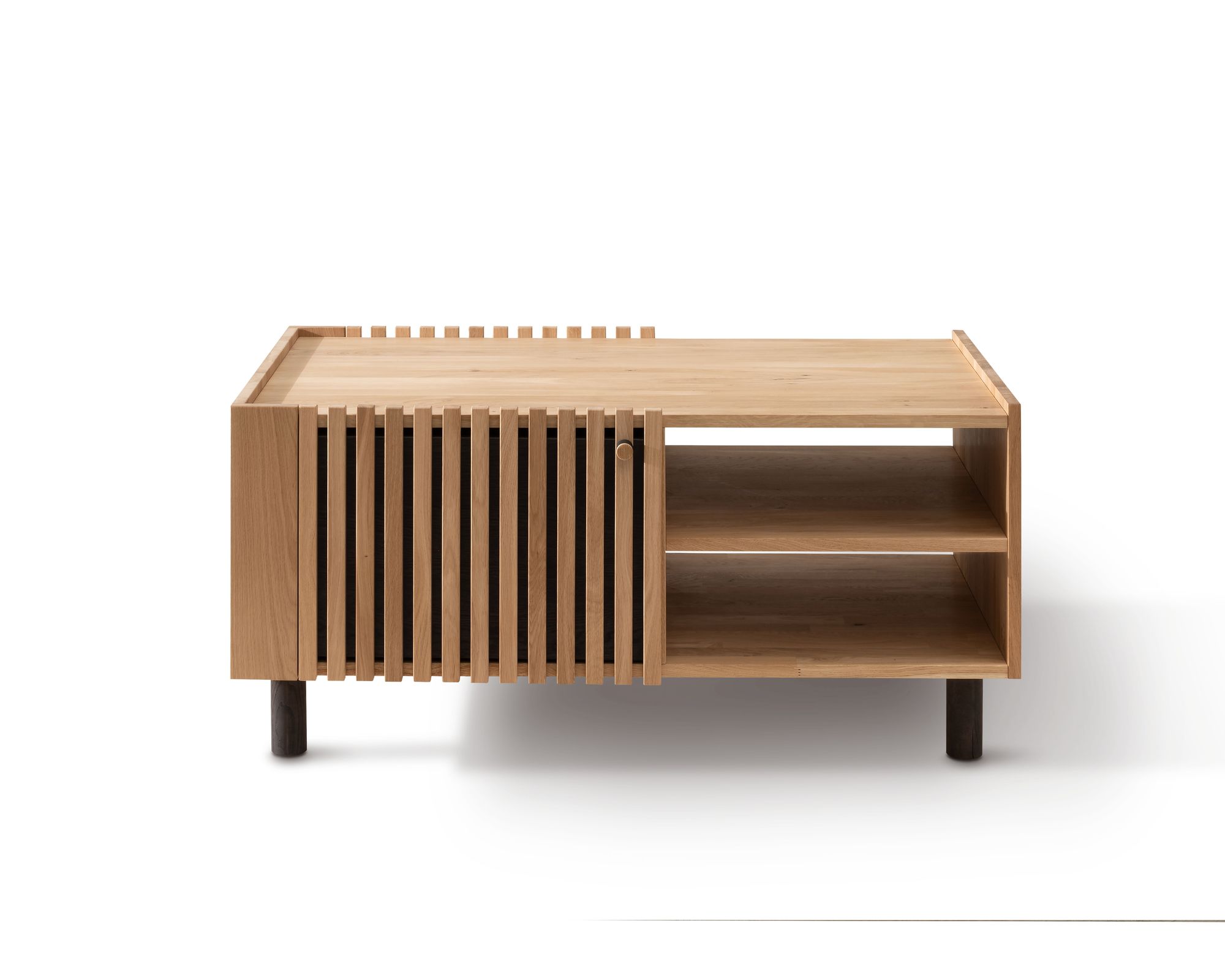 Massivholz »Ascona« Couchtisch I 110x50x70 cm / mit Inlay Anthrazitglas Image