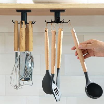 Fitags - 360° drehbarer Küchenutensilienhalter, 2er-Set, Küchenutensilienhalter mit 6 Haken, Image