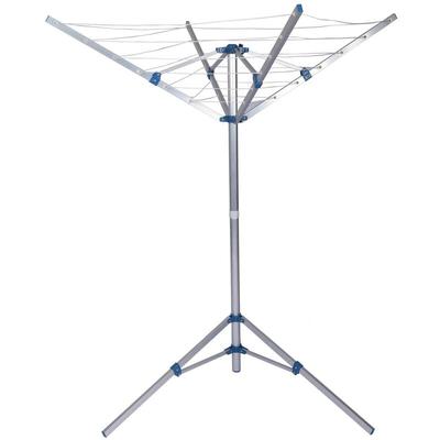 Wiltec Mobile Wäschespinne mit 4 Armen 16 m Wäscheleine Wäscheständer Alu Höhe 155cm Wohnwagen Image