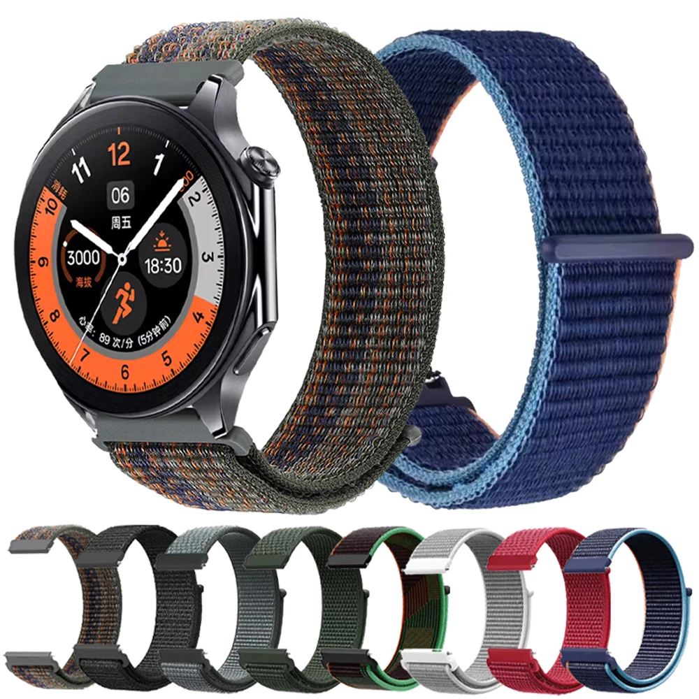 22mm Smart Uhren Armband Für OnePlus Uhr 3 2 2R OPPO Uhr X 4 Pro Band Armband für Xiaomi Realme Uhr 3 2S Nylon Armband Image