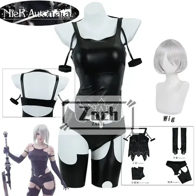 Anime Spiel NieR Automata A2 YoRHa Typ A No.2 Kampf Anzug Sexy Uniform Cosplay Kostüm Perücke Image