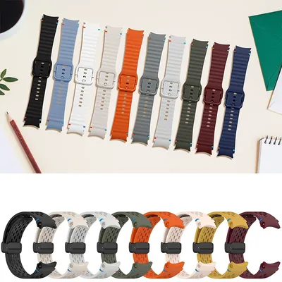 Original 1:1 Armband für Samsung Galaxy Watch 7/FE/5 pro/6/4 Classic 44 mm 40 mm ohne Lücken Silikonarmband Galaxy Watch 7 Armband Image