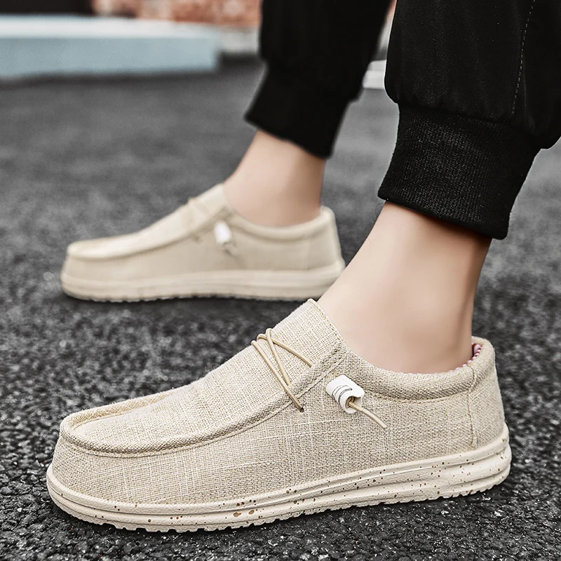 Männer Schuhe Casual Leinwand Loafer Schuhe Licht Atmungsaktive Wohnungen Freizeit Männlichen Vulkanisierte Schuhe Zu Fuß Turnschuhe Plus Größe 39-46