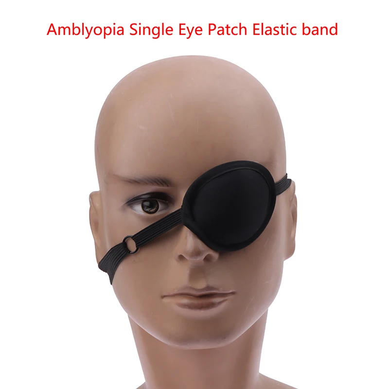 Piraten Augenklappe Unisex schwarz einzelne Augenklappe Augenklappe ein Auge wasch bar verstellbare konkave Augenklappe Kind Piraten Cosplay Kostüm Image