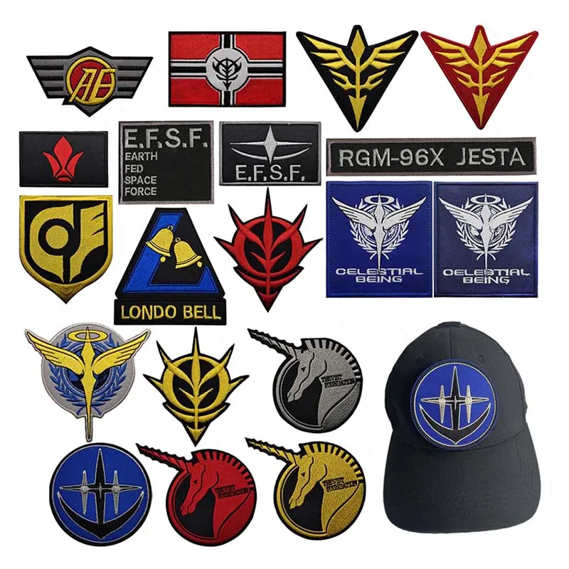 Mobile Suit Anime-Abzeichen, bestickte Applikationsaufnäher, Londo Bell, E.F.S.F. Militärisches taktisches Logo-Emblem auf Rucksack, Kleidung Image