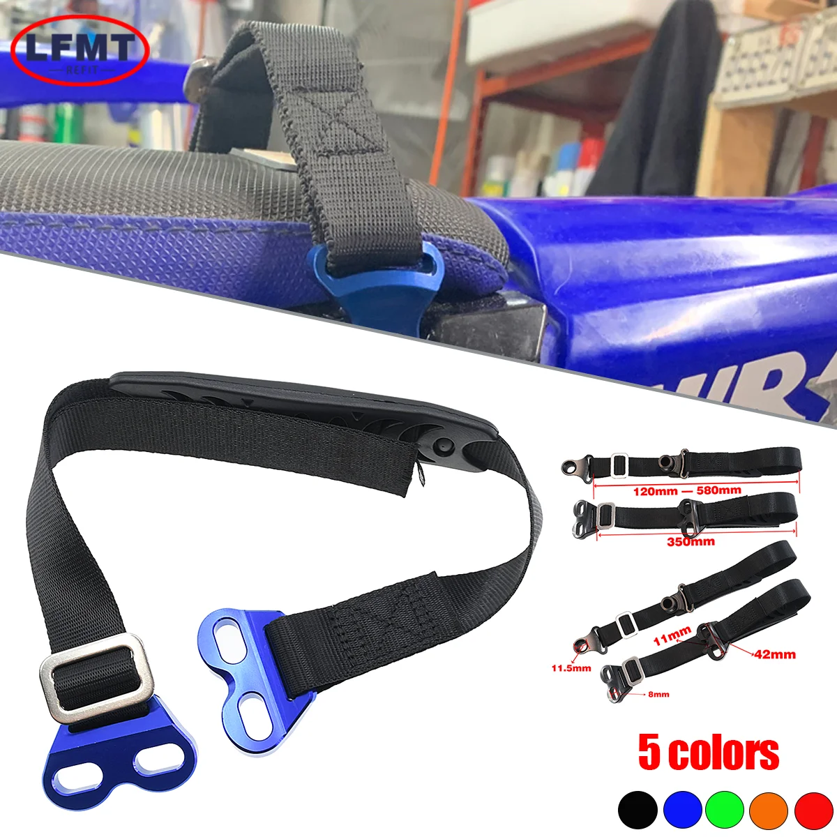 Für HONDA YAMAHA KAWASAKI CR CRF XR YZ WR WRF KXF KLX Neue Gabel Hinten Rettungs Strap Sling Pull Gürtel 85 125 150 250 450 Motocross Image