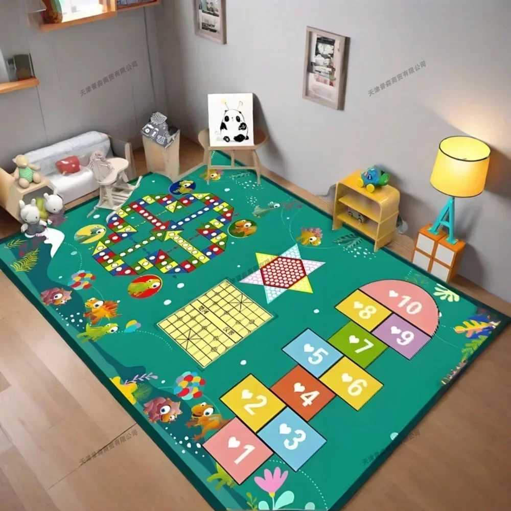 100x160cm Rutschfeste Babyspielmatte Kinder Verkehrskarte Parkplatz Kartenmatten für Babyspielzeug Früherziehung Teppiche Kristallsamtteppiche Image