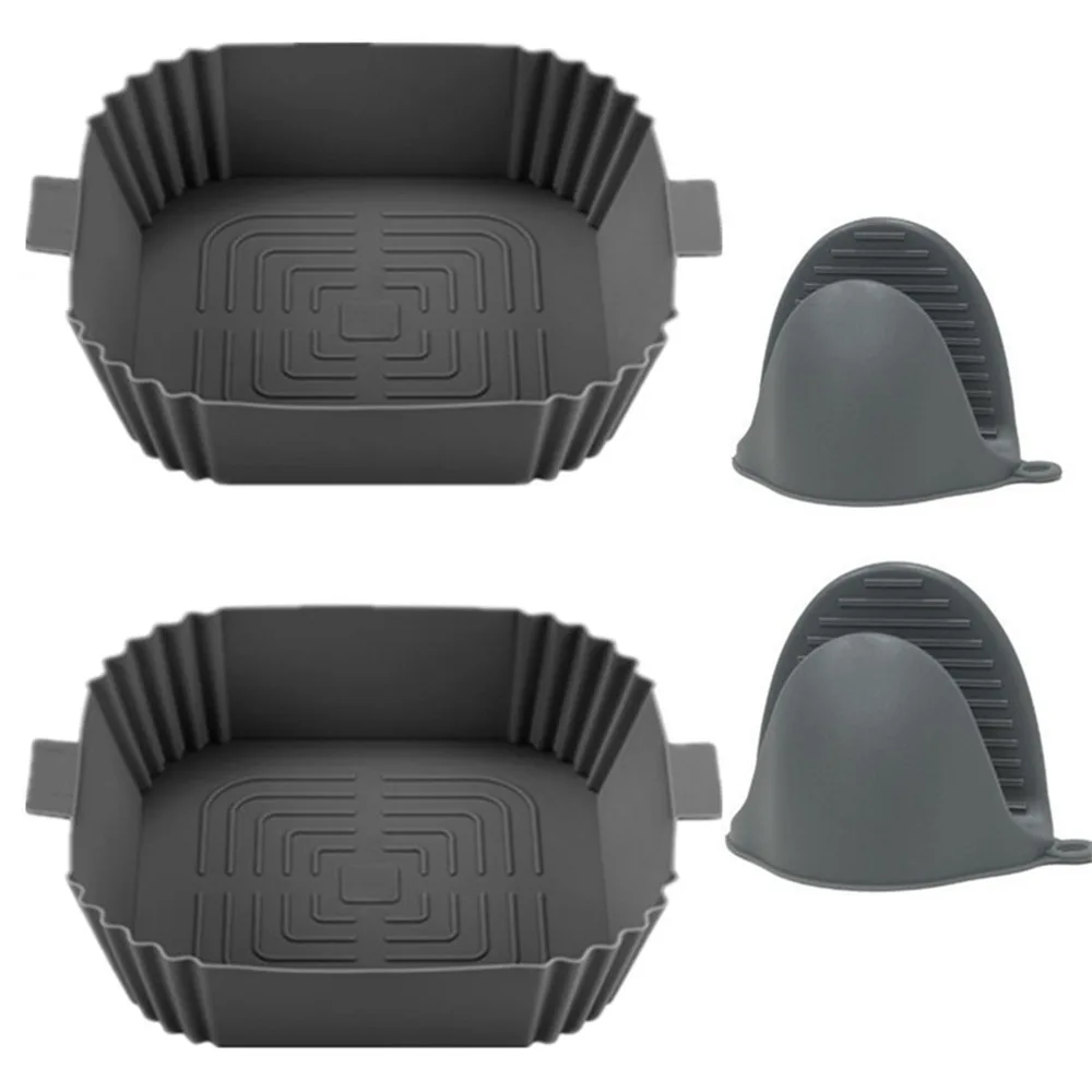 Air Fryer Ofen Backblech Silikon Tablett Gebratenes Huhn Pizza Matte Öllose Silikon Pfanne Air Fryer Zubehör Image