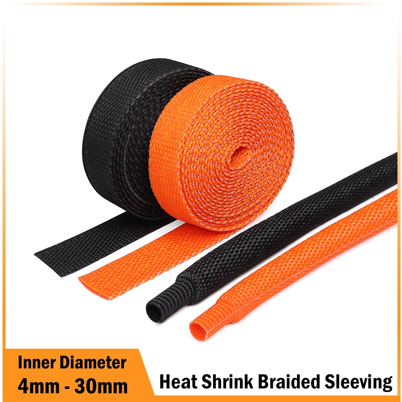 PET-geflochtene Kabelhülse, Schrumpfschlauch, 4 mm–30 mm, Isolierung, flammhemmend, PET, Auto-Line-Organizer, Drahtwickel, Schutz Image