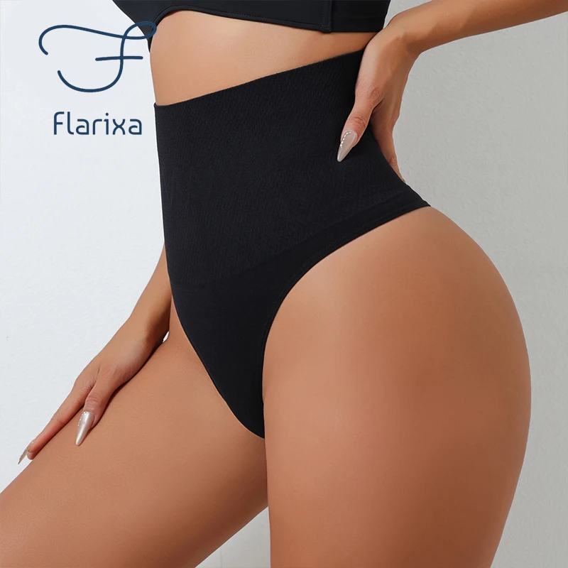 Flarixa Tangas mit hoher Taille, nahtlos, Damen-Höschen, G-String, Dessous, Bauchkontrolle, formender Gürtel, Former-Unterwäsche Image