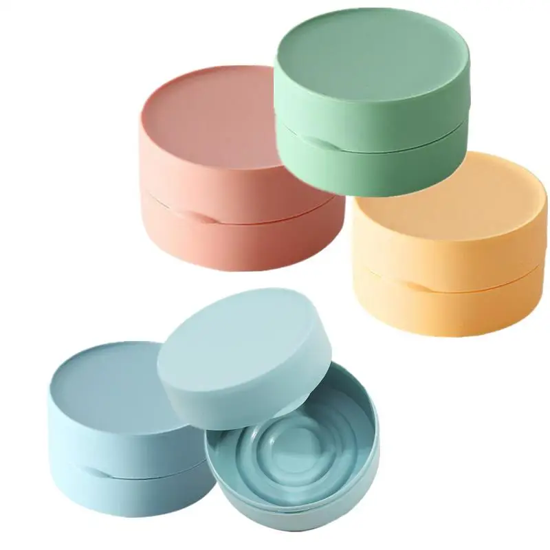 2/4PCS Runde Reise Seife Box Tragbare Seife Gerichte Tablett mit Deckel Wasserdicht Versiegelt Seife Container für badezimmer Dusche Badezimmer Image