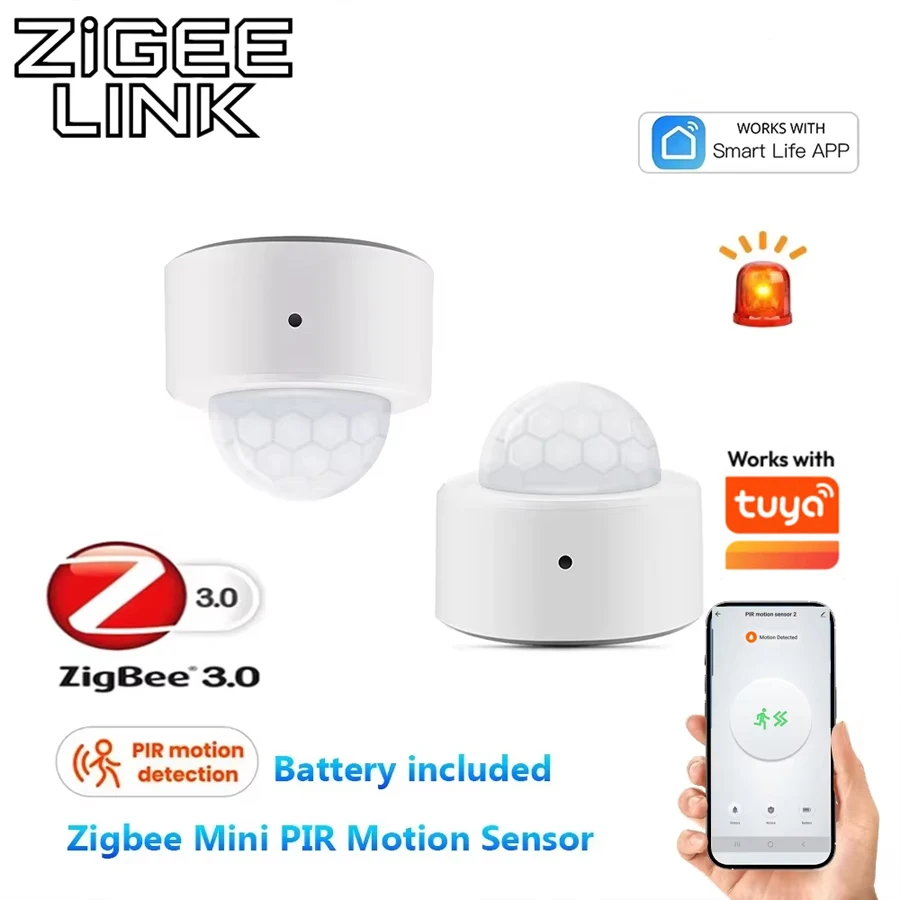 2-in-1 Zigbee PIR Bewegungs- und Lichtsensor Infrarot-Detektor Smart Life App Personensensor Haussicherheitsalarm Kompatibel mit Tuya Alexa Image