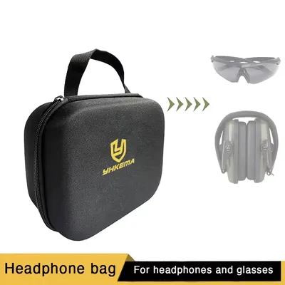 Taktische Kopfhörertasche EVA-Aufbewahrungstasche für harte Kopfhörer. Schieß-Ohrmuschel-Paket. Wird zur Aufbewahrung von Kopfhörern und Brillen verwendet Image