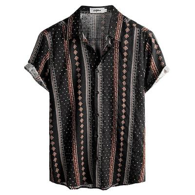 Retro Vintage Boho 1970er Hemd Hawaiihemden Hippie Stammes Ethnisch Herren Halloween Karneval Musikfestival Strandurlaub Retro-Mottoparty Erwachsene Hemd Image