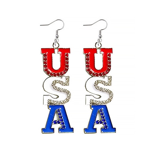 USA 250. Jubiläum Frauen Patriotische Amerikanische Flagge Ohrringe - Rote weiße und blaue Ohrringe Mehrere Looks für Frauen Perfekt für den 4. Juli und nationale Feiertage Image