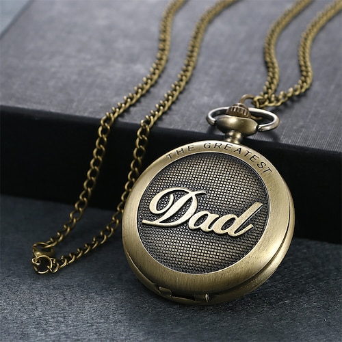 Vintage Taschenuhr Der GRÖSSTE Papa Gravierte Quarz Taschenuhr Vatertag Valentinstagsgeschenk Image