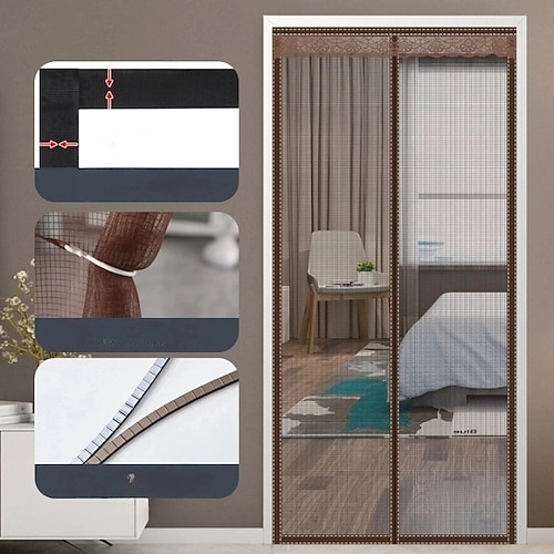 Magnetische Fliegengittertür tragbar Netzscreen-Tür Fliegen- oder Insektenscreen magnetisch Durchgang für Schiebetür Garage Patio Küche Wohnzimmer Fensterraum Schlafzimmer Bar Haustier und Kind Image