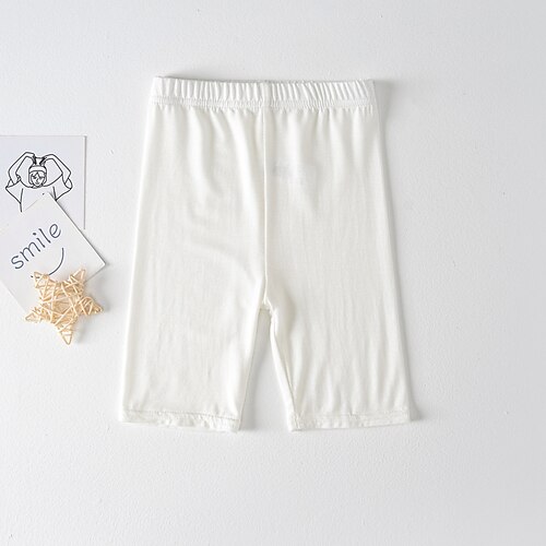 Kinder Mädchen Leggings Einfarbig Täglich Schule 4-12 Jahre Sommer Schwarz Weiß Rosa Image