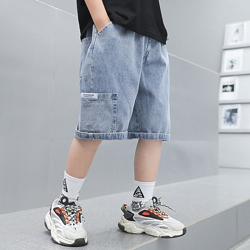 kinderkleidung Jungen Kurze Hose Feste Farbe Atmungsaktiv Kurze Hose Outdoor bezaubernd Täglich Himmelblau Image