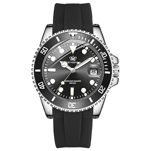 901 Casual Herren Uhr – Leuchtende wasserdichte Armbanduhr mit weichem Silikonarmband und Datumsanzeige Image