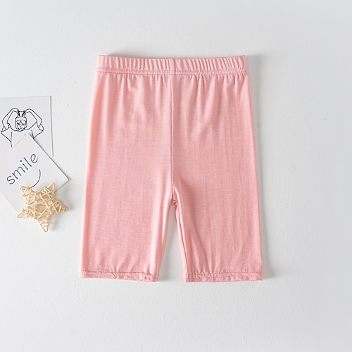 Kinder Mädchen Leggings Einfarbig Täglich Schule 4-12 Jahre Sommer Schwarz Weiß Rosa Image