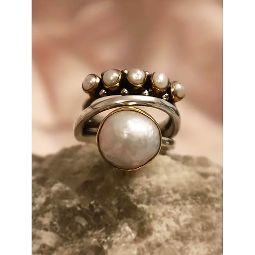 Damen-Perlenring im Vintage-Stil – Bohème-Stil, perfekt für die Freizeit und den Strand Image