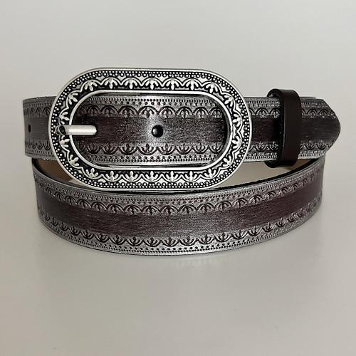 Damen Gürtel PU Schwarz Leicht Braun Braun Kaffee Grau Taillengürtel Ferien Date Blumen