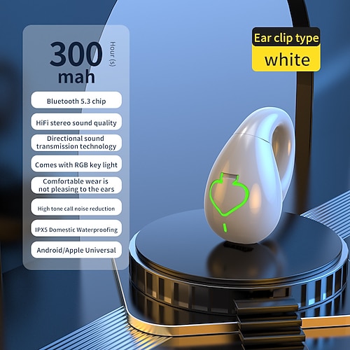 AX11 TWS Ohrclip Drahtlose Ohrhörer – Bluetooth 5.3 Kopfhörer für Sport Gaming Freisprechanrufe Mobil- und Reisegebrauch für iOS Android Image