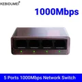Switch di rete a 5 porte Adattatore hub LAN RJ45 da 1000 Mbps Splitter Internet Full/Half Duplex Switcher intelligente Ethernet per PC router