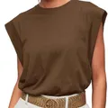 Camicetta da donna elegante Khaki Tees 2024 Summer Lady Stripe Manica corta Camicia in raso Allentato Casual Girocollo T-shirt Top S-XXL