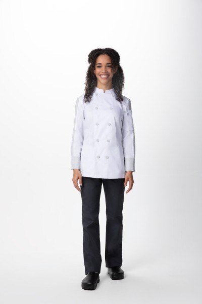 Chef Works® Damenkochjacke MOJAVE Flex Serie nachhaltig, Knöpfe, Cool Vent™, Weiß, Größe XS Image