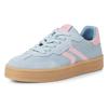 Plateausneaker TAMARIS, Damen, Gr. 41, blau (hellblau), Veloursleder, Lederimitat, kontrastfarbene Details, Fischgratmuster, sportlich, Schuhe, Freizeitschuh, Halbschuh, Schnürschuh mit gepolstertem Schaftrand