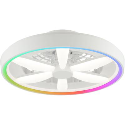 BRILLIANT LED Deckenleuchte "Gaiano", weiß, 1 flammig, Ø 48,00cm H: 15,00cm,, Lampen, Ø 48cm mit Ventilator, 6400 lm, dimmbar, RGB, 2700-6500 K Image
