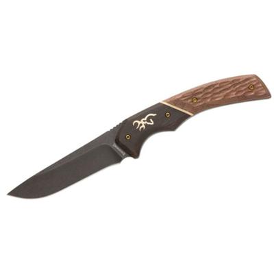 Browning Hunter Fixed Blade Knife 3.5in 440-C Drop Point Wood Handle 3220395