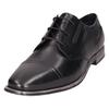 Schnürschuh BUGATTI, Herren, Gr. 41, schwarz, Leder, elegant, Schuhe, Blockabsatz, Abendschuh, Festtagsschuh mit Stretcheinsätzen