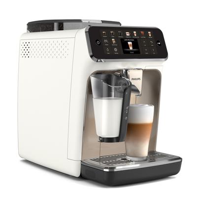 PHILIPS Kaffeevollautomat "EP5547/90 5500 Series, 20 Kaffeespezialitäten (heiß oder eisgekühlt)", weiß (chrom, weiß), B:24,6cm H:37,1cm T:43,3cm, Kaffeevollautomaten, LatteGo-Milchsystem, SilentBrew Technologie, Topseller Image