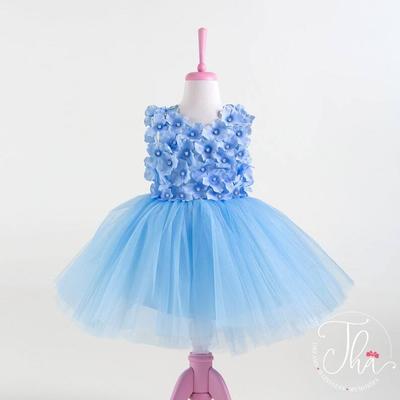 3D Flowers and Crystal Stone Decorated Special Occasion Dress for Toddler