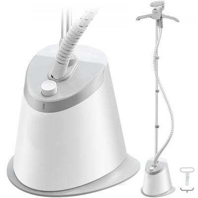 White Standing Steamer with Foldable Garment Hanger and Aluminum Rod 7-Hole Spray Head Panel - 12 x 12 x 62.2 inches