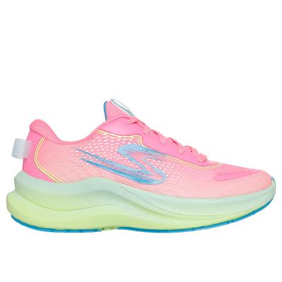 Skechers Girl's Max Cushioning Ascend - Aura Speed Sneaker | Size 3.5 | Neon Pink | Textile/Synthetic | Machine Washable
