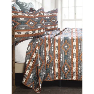 Wrangler Checotah Stripe 4-Pc Queen Bedding Set Brown Size Queen